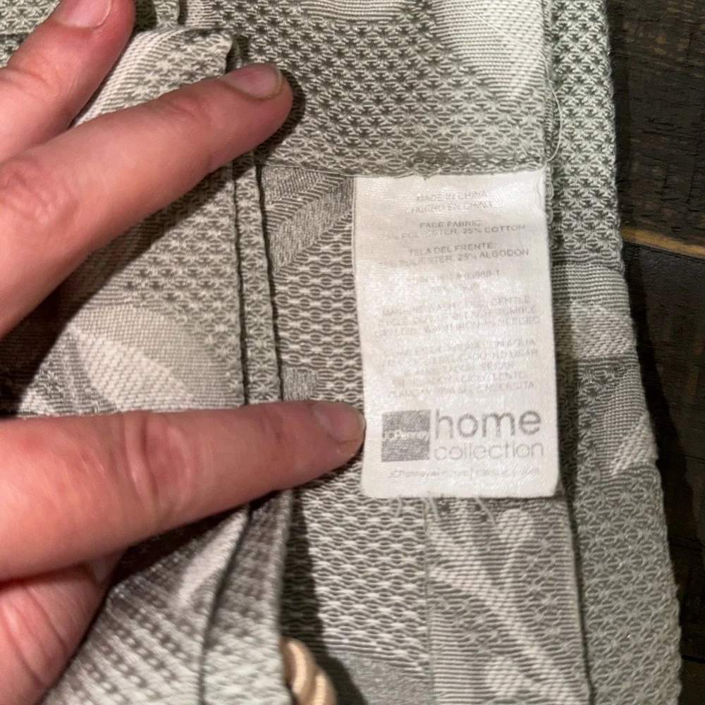 VTG JC Penny curtains 45 x 61 lot of 3 Home Collection‎ Green Patterned flower